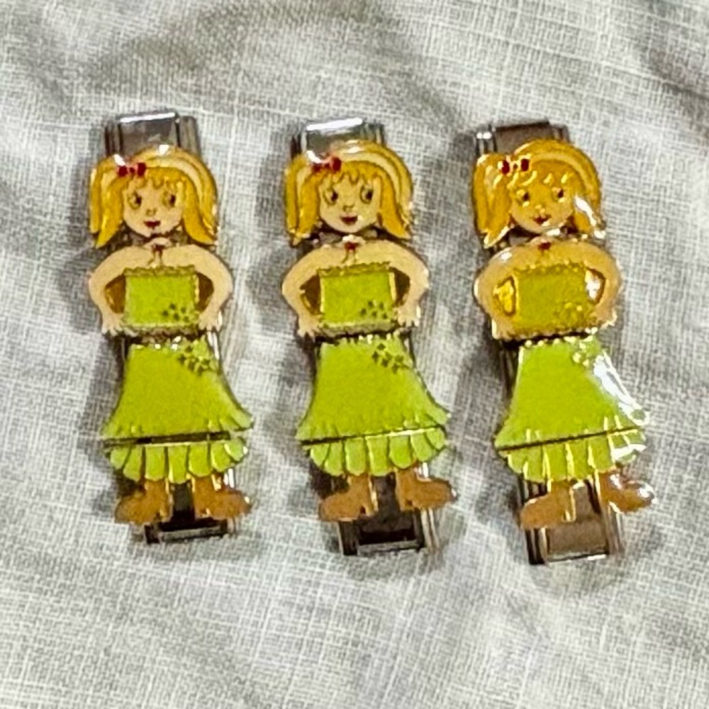 Y2K B’linQ 4 Piece Girl in a Green Dress Italian Charm NWOT (3 Available)